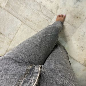 Grey Wide Leg Jeans