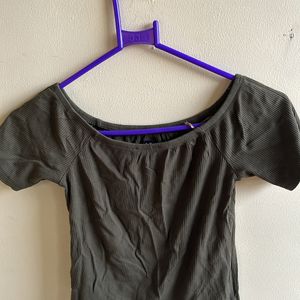 Olive green crop top