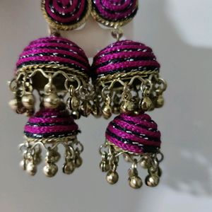 Pink Jhumkas