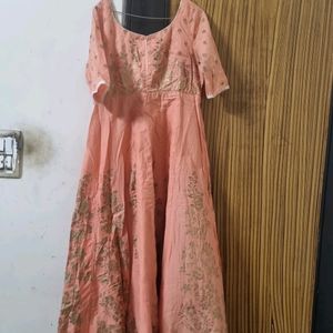 Peach Color Gown With Duppatta