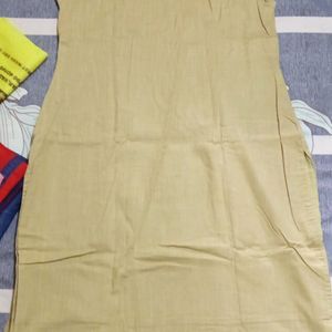 Cream Colour Kurti With Dupaatta Pair For Xxl