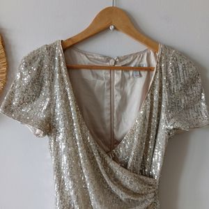 Forever New Trixie Sequin Draped Mini Dress