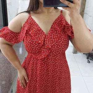 Red Drop Shoulder Dress