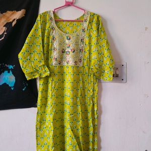 Yellow Straight Kurta