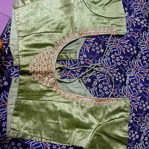 Beautiful Embroidery Work Saree With Heavy Blouse