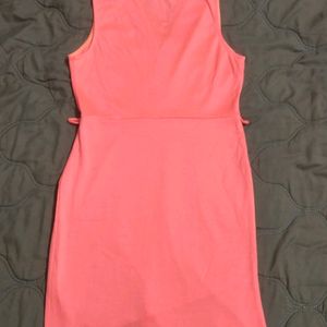 fluorescent Coral Colour Dress