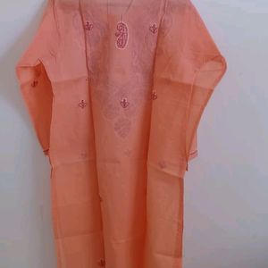 Cotton Kurta With Hand Embroidery