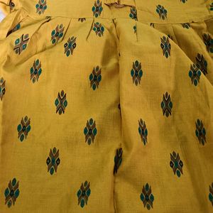 Cotton Elegant Yellow Umbrella Kurta For Women & G