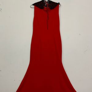 Red Fish-cut Dress