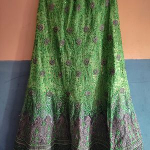 Stitched Green Lehenga/ Half Saree