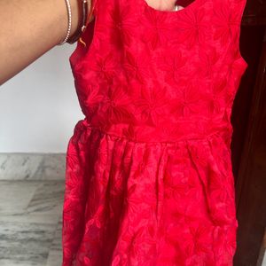 Red Embroidery Frock 3-4 Years