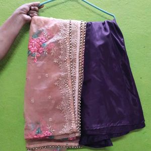 Pant Kurta Set With Organza Dupatta