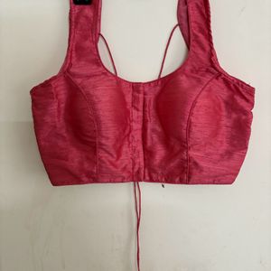 Pink Sleeveless Slightly Padded Blouse