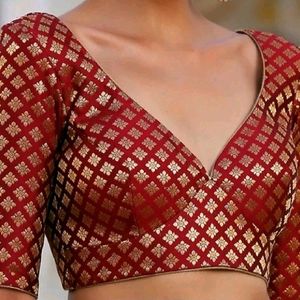 Sabyasachi Brocade Elbow Sleeve Drawstring Blouse