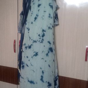 A LineTie Dye Kurti   With Dupatta