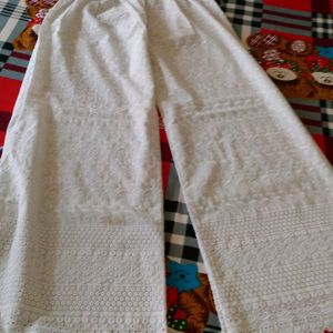 White Chikankari Plazoo