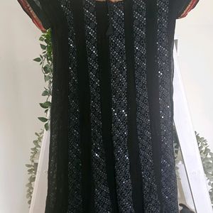 Neerus Black Sequence Kurta