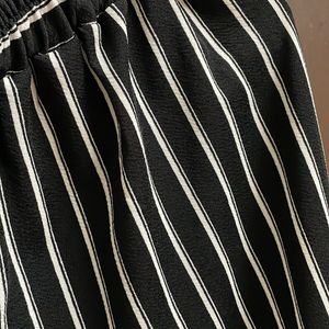 Black & White Striped Pant For Office Wear