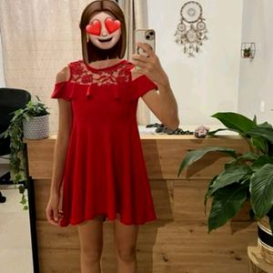 Hot Red Mini Dress For Girl's