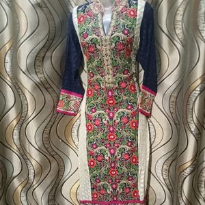 Multicolored Kurti With Duppatta