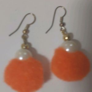 Orange Light Weight Eariings Brand New