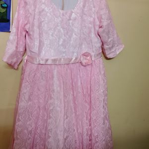 A New Baby Pink Long Frock With Cancan Inside