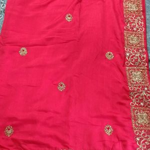 New Wedding Mirror Work Saree With Tag