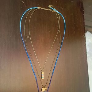 Forver21 Blue & Gold Necklace Chain