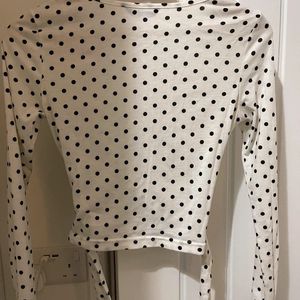 Shein polka dot wrap around top