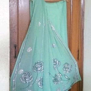 pista green 💚 fancy ready to wear saree & blouse