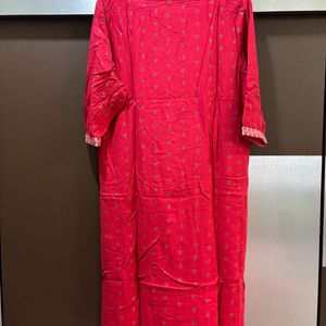 Embroidered Red Kurta