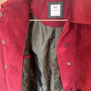 Burgundy Trench Coat By Dressberry