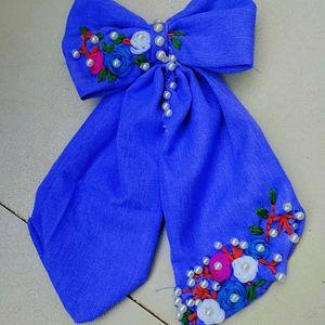 Hand Embroidery Bow Hair Clip