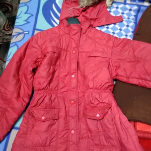 Red Hoodi Wool Jacket