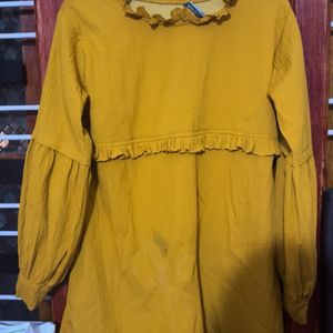 Mustard Color Mini Dress