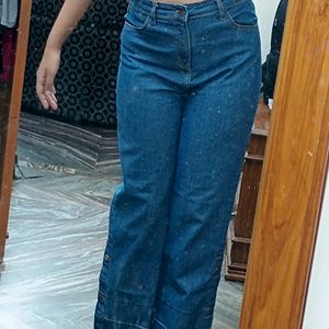 Blue Wide Leg Jeans