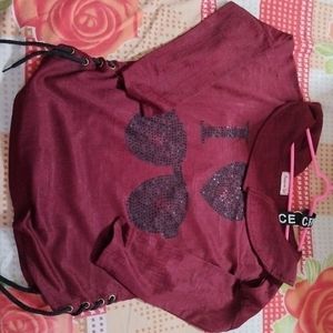 A Preetyy Party Wear Top With Off Shoulder