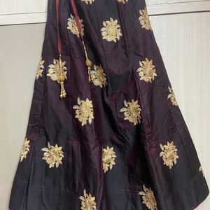 Brown Golden Lehenga