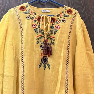 Yellow Embroidery Top