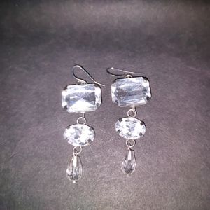 Crystal With Silver Plated Earring (Unused)