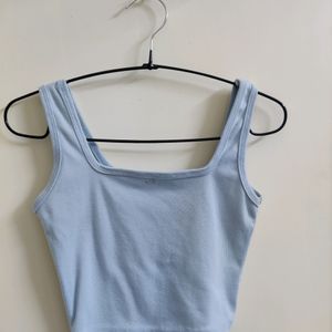 Blue Crop Tank Top