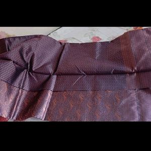 Brand New Lichi Silk Coffee Colour Saree