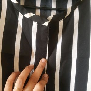 Black Stripped Shirt For Women