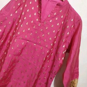 Rose Pink Plazo Suit With Dupatta 38 Bust