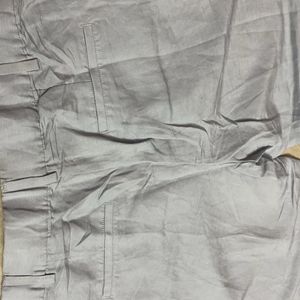 Powder Blue Linen Formal Pants From H&M