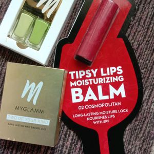 Product Combo Of Sugar Lipbalm + Myglamm Nailpaint