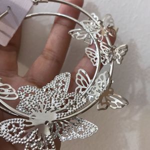 Butterfly Round Hoop Earrings