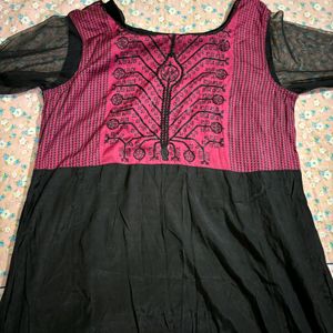 Black And Pink Kurti( Party Wear)