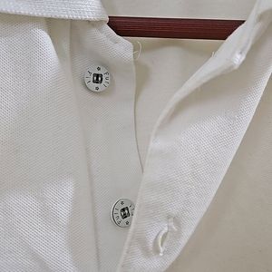 NMen's White Collar T-shirt