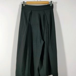 Midi Black Casual Culottes Palazzo (Women's)